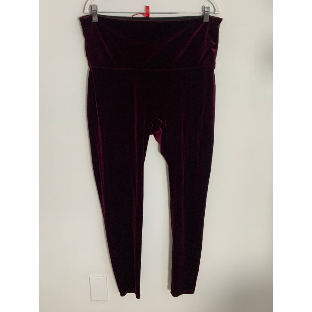 Spanx Burgandy Velvet leggings size 3X